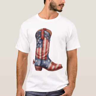 Land Western Patriotische Stiefel T-Shirt