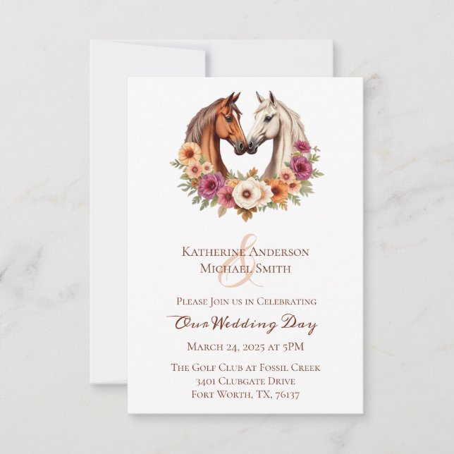 Land Western Pferde Einladung (Vorderseite)