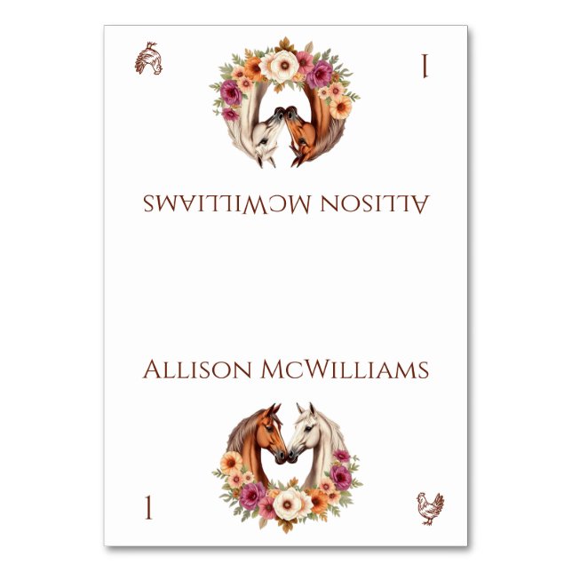 Land Western Pferde - Geflügel - Symbol Tischnummer (Vorderseite)