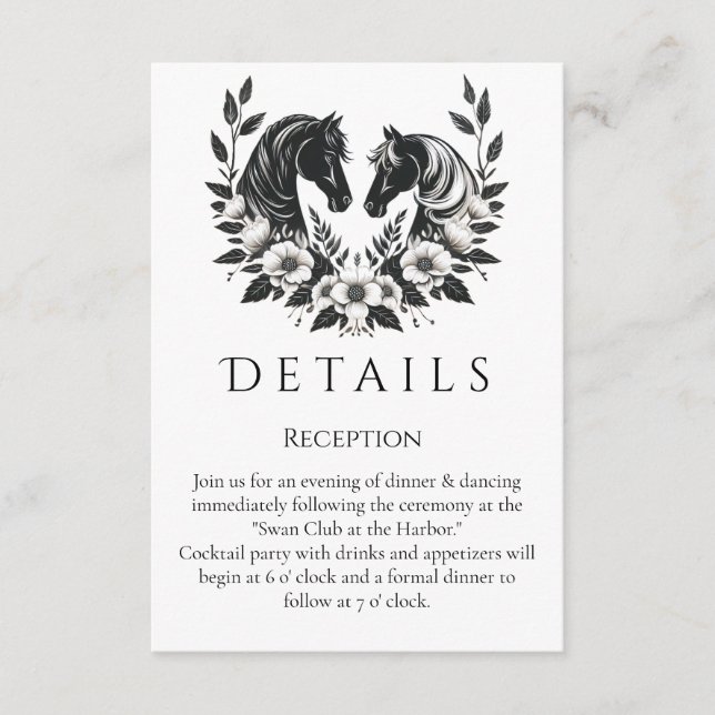 Land Western - Pferde und Blume Begleitkarte (Vorderseite)