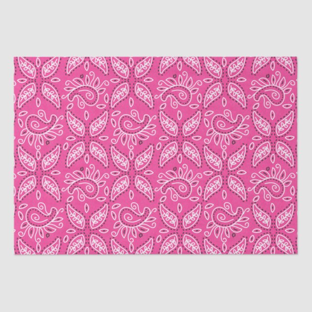 Land Western Pink Paisley Muster Papier (Vorderseite)