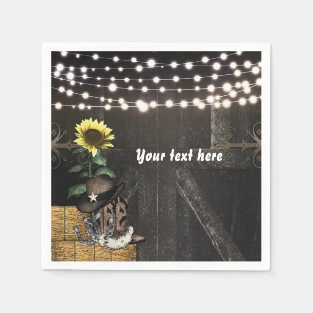 Land Western Rustikale Barenttür Napkins Serviette (Vorderseite)