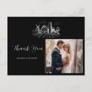 Land Western Scheunenhochzeit Danke schön Postkarte