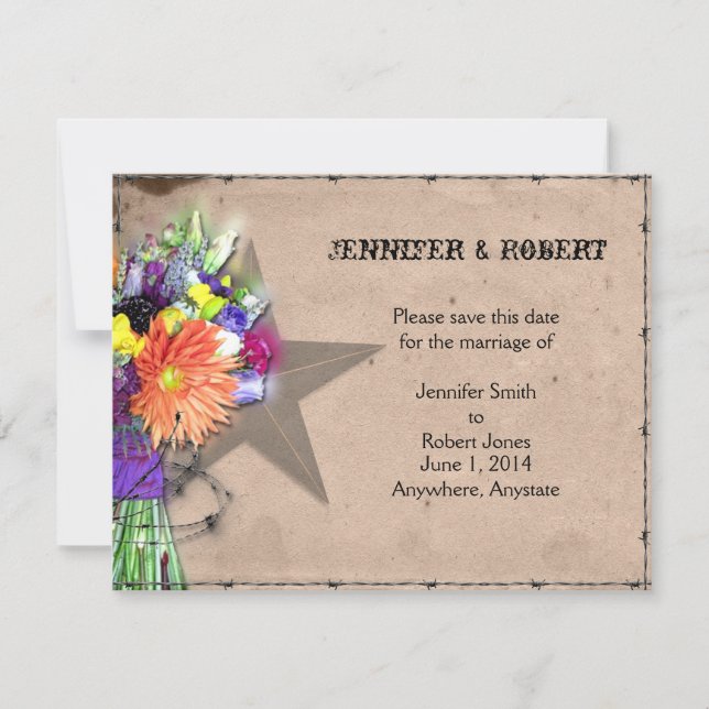 Land Western Stacheldraht Save the Date (Vorderseite)