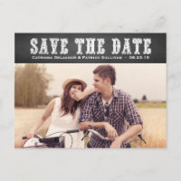 Land Western Typografie Save the Date Postkarte