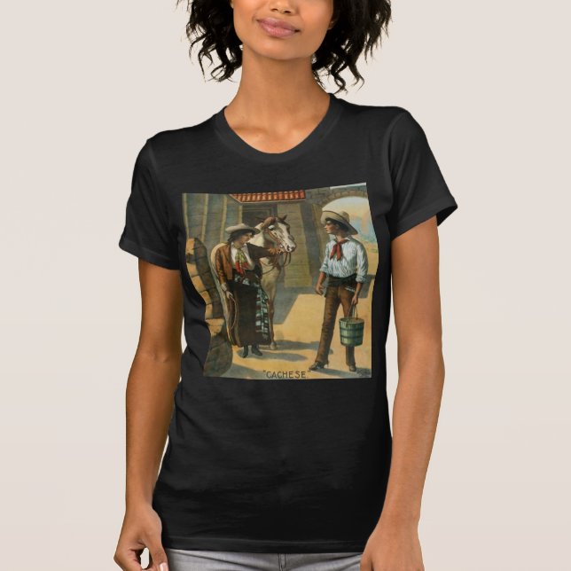 Land-Westerncowboycowgirl-Pferdebauernhof Vintag T-Shirt (Vorderseite)