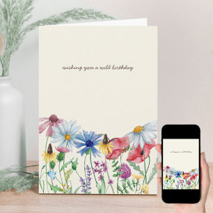 Land Wildblume Wilde Geburtstagskarte Karte