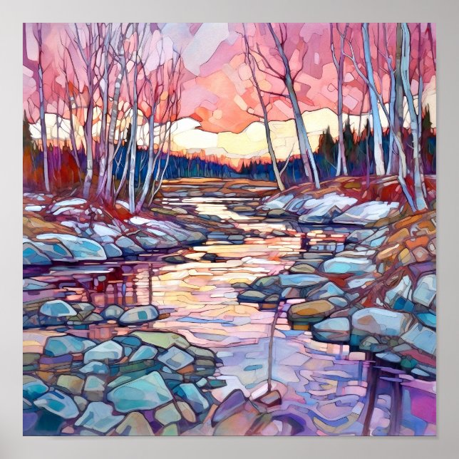 Land Winter Landschaft Print Poster (Vorne)