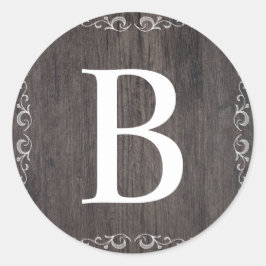 Land Wood Monogram Aufkleber