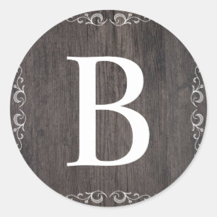 Land Wood Monogram Aufkleber