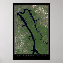 Land Zwischen den Seen Nationalpark Satellitenkart Poster