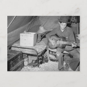 Landarbeiter spielt Gitarre, 1939 Postkarte