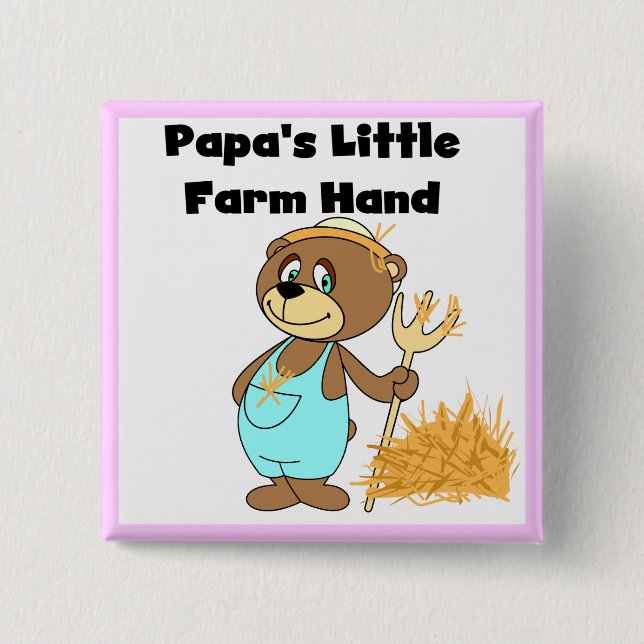 Landarbeiter-T-Shirts und Geschenke des Papas Button (Vorderseite)