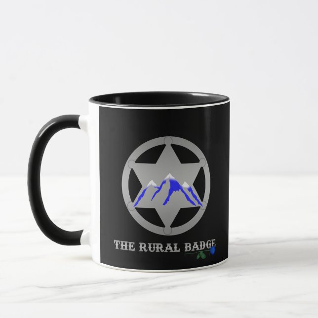 Landbadge-Tasse mit schwarzem Griff Tasse (Links)