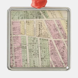 Landbesitzer, Gebäude-Landkarten speichern Silbernes Ornament