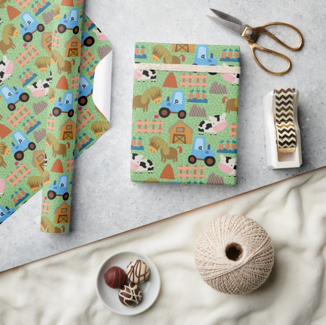 Landbetriebsleben Geschenkpapier (Kunsthandwerk)