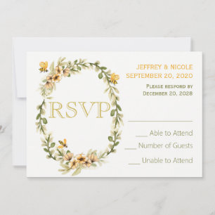 Landbiene Blumen Hochzeit RSVP Einladung