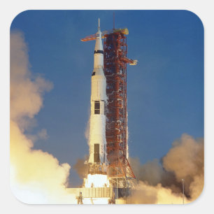 Landblick des Moon Mission Spacecraft Bodens Quadratischer Aufkleber