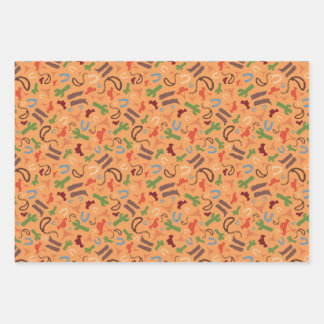 Landcowboy-Wrap-Papier Flachbett-Set aus 3 Geschenkpapier Set
