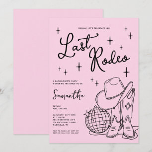 Landcowgirl Rosa Letzte Rodeo-Junggesellinnenparty Einladung