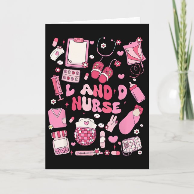 Landd Krankenschwester Valentine Hearts Labor Lief Karte (Vorderseite)