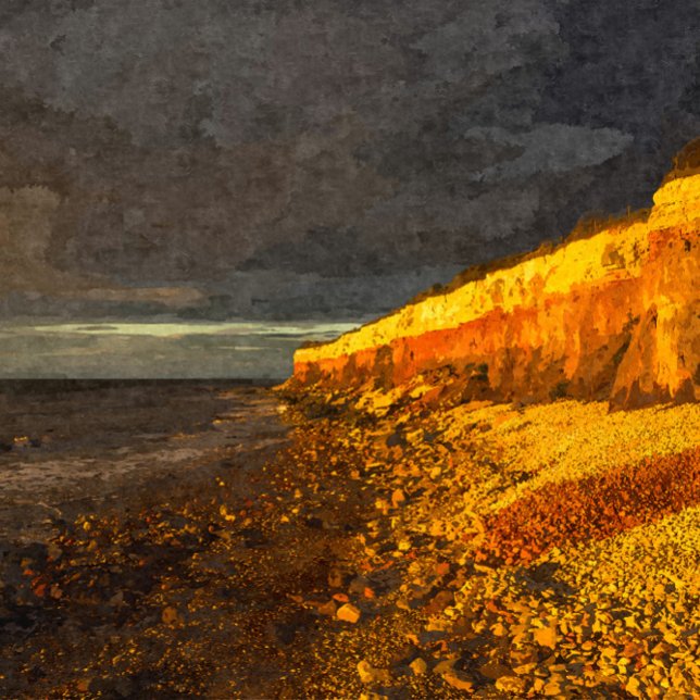 Landend End Sunset Enys Dodnan Armed Knight Cornwa Postkarte (Von Creator hochgeladen)