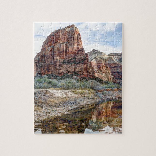 Landende Zion Nationalpark-Engel - Digital-Farbe Puzzle (Vertikal)