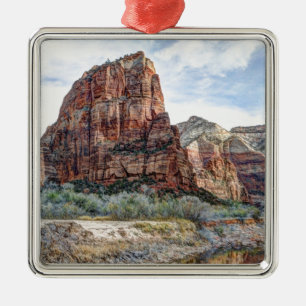 Landende Zion Nationalpark-Engel - Digital-Farbe Silbernes Ornament
