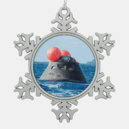 Landeplatz des Orion Spacecraft Fallschirms Schneeflocken Zinn-Ornament
