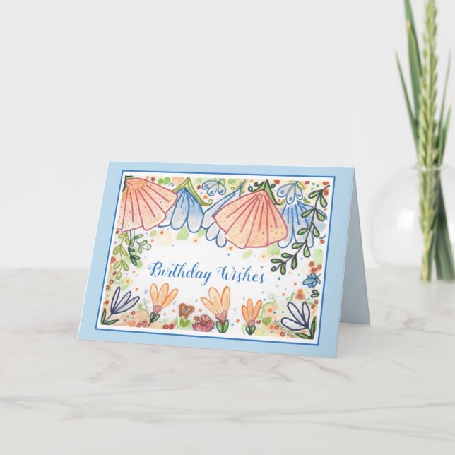 Länder Blume Geburtstagskarte Karte (Vorderseite)