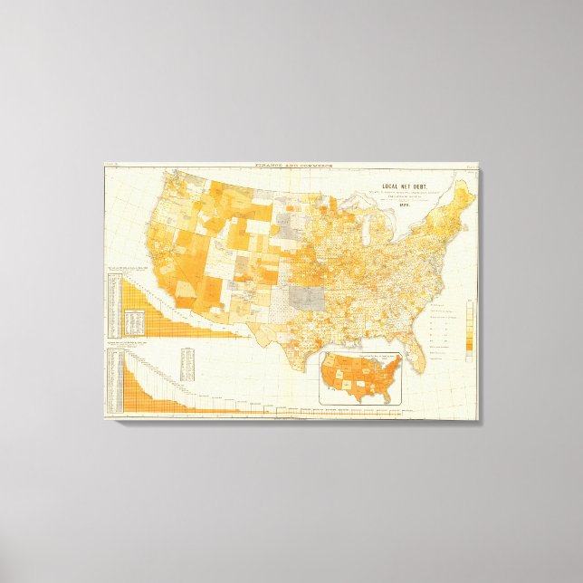 Länder Schulden pro Kopf Leinwanddruck (Vorderseite)