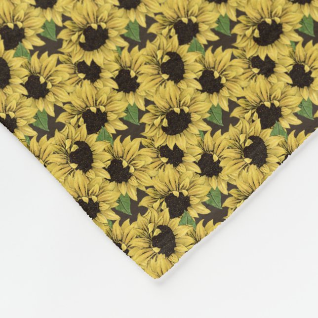 Länder-Sonnenblumen-Musterdecken-Würfe Fleecedecke (Ecke)