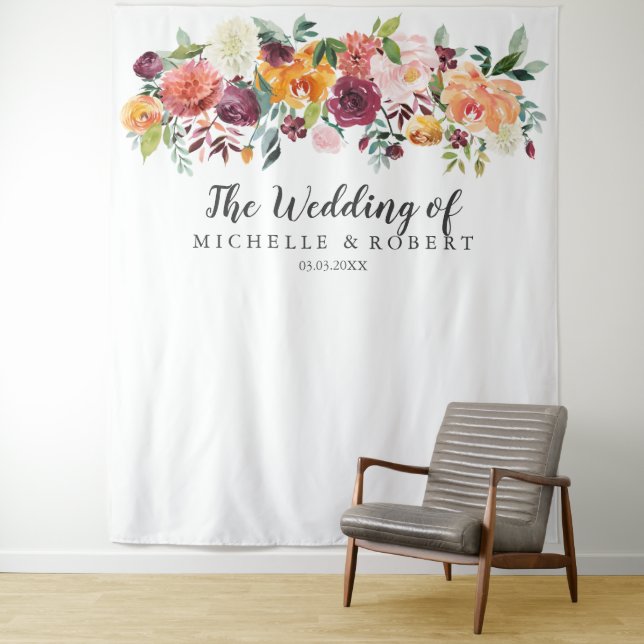 Länderblock | Hochzeitshintergrund - Foto Wandteppich (Beispiel)