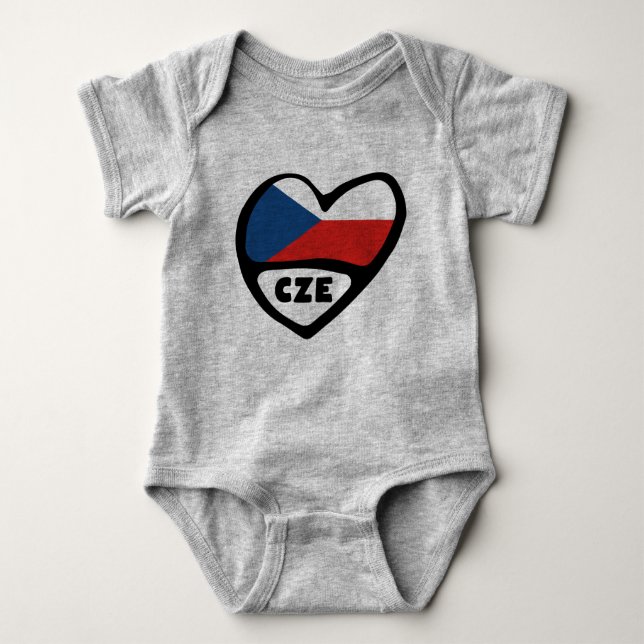 Ländercode des Landes Herz, CZE Baby Strampler (Vorderseite)