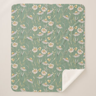 Länderdruck der Wiesenlandung auf grün Sherpadecke