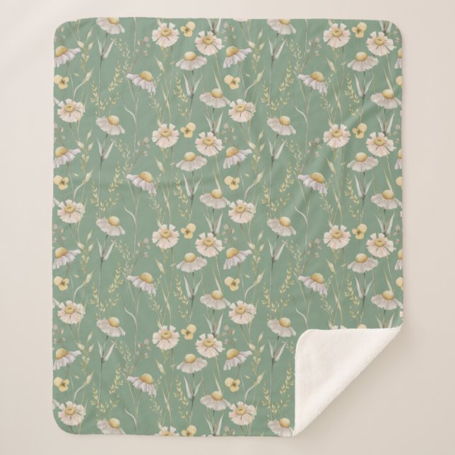 Länderdruck der Wiesenlandung auf grün Sherpadecke (Vorderseite)