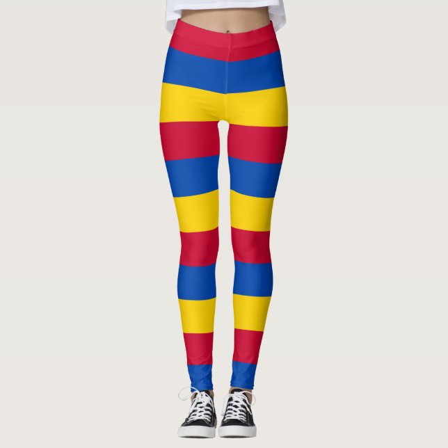 Länderfarben der Republik Moldau - Horizontal gest Leggings (Vorderseite)