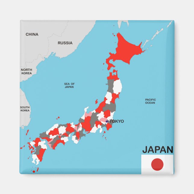 Länderflagge für Japan Magnet (Vorne)