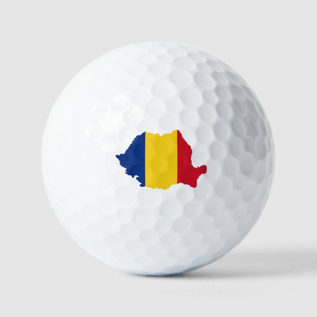Länderflagge Rumäniens Golfball (Vorderseite)