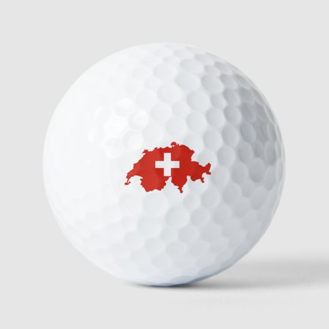 Länderflagge Schweiz Golfball (Vorderseite)