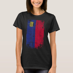 Länderflagge Souvenir Grunge Flagge Liechtenstein T-Shirt