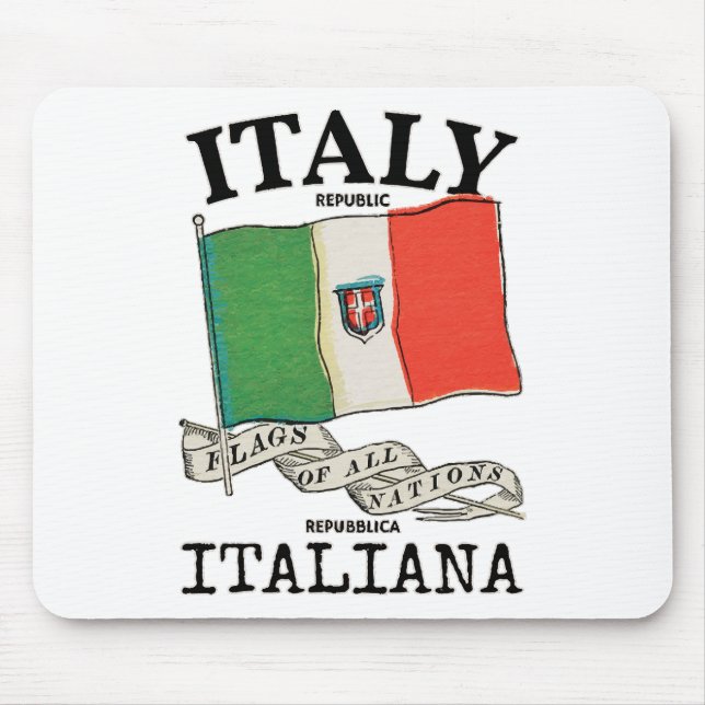 Länderflagge Vintag Italien Mousepad (Vorne)