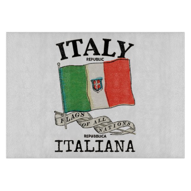 Länderflagge Vintag Italien Schneidebrett (Vorderseite)