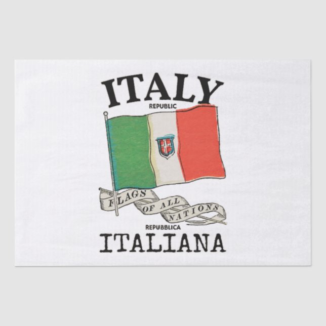 Länderflagge Vintag Italien Seidenpapier (Vorderseite)