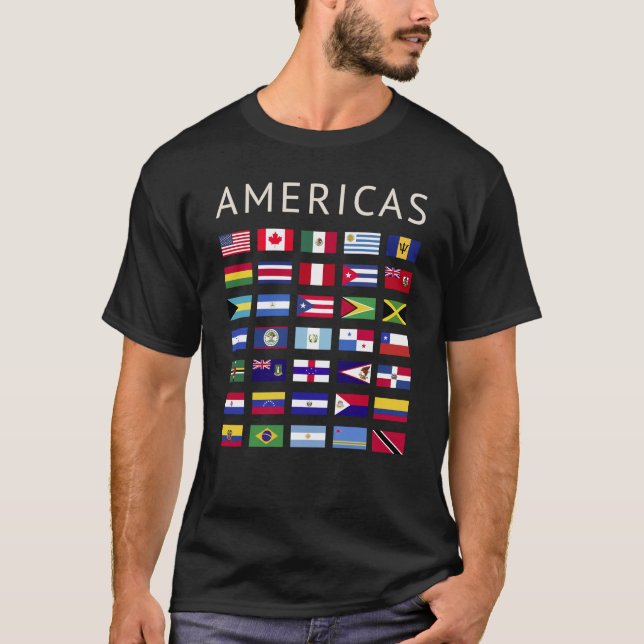 Länderflaggen Amerikas nationale Flaggen Amerika T-Shirt (Vorderseite)