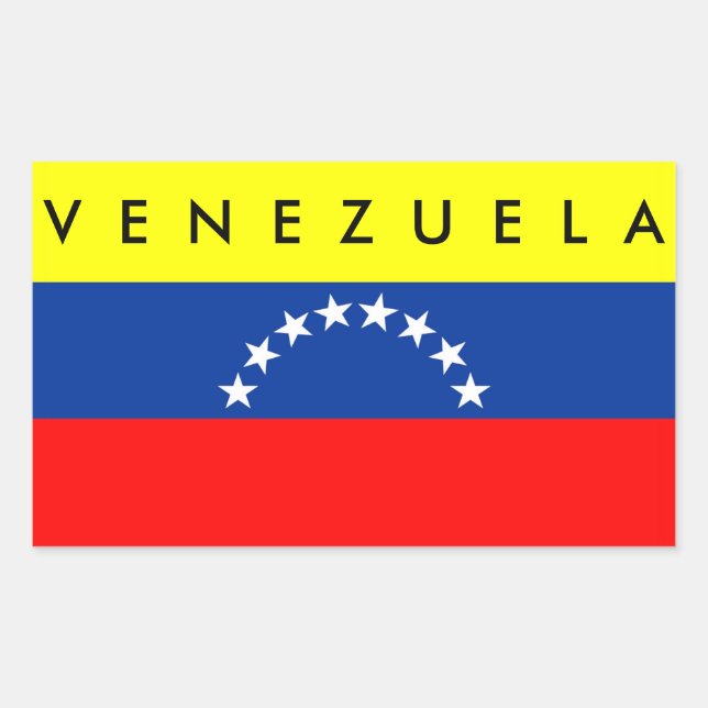 Länderflaggenbezeichnung für Venezuela Rechteckiger Aufkleber (Vorderseite)
