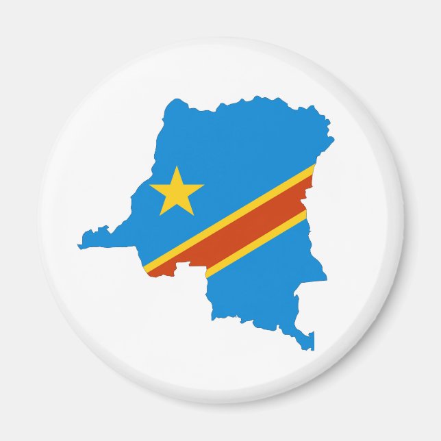 Länderflaggenkarte für Zaire Congo Magnet (Vorne)