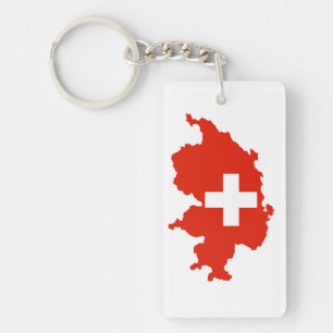 Länderflaggenkarte Schweiz Symbol Schlüsselanhänger