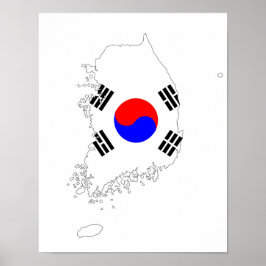 Länderflaggenplan Südkorea - Silhouette Poster