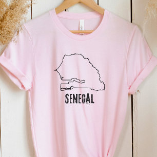 Länderkarte Senegal Senegalesische Grenzlinie Form T-Shirt